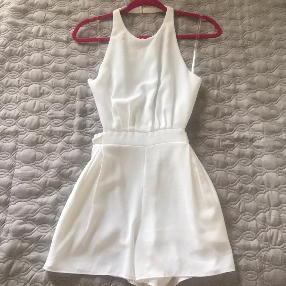 White Open Back Romper